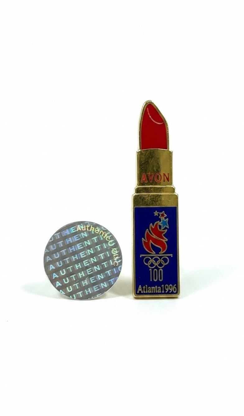 Avon Atlanta 1996 Olympics Pin Centennial Games Lipstick Enamel Vintage NEW